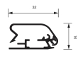 32 mm-es profil keresztmetszete